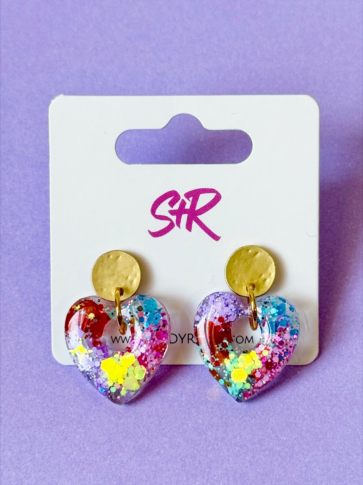 Rainbow Small Heart Dangle