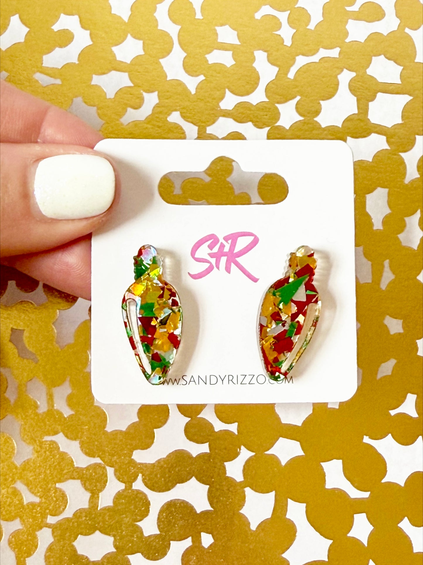 Traditional Confetti Lightbulb Stud