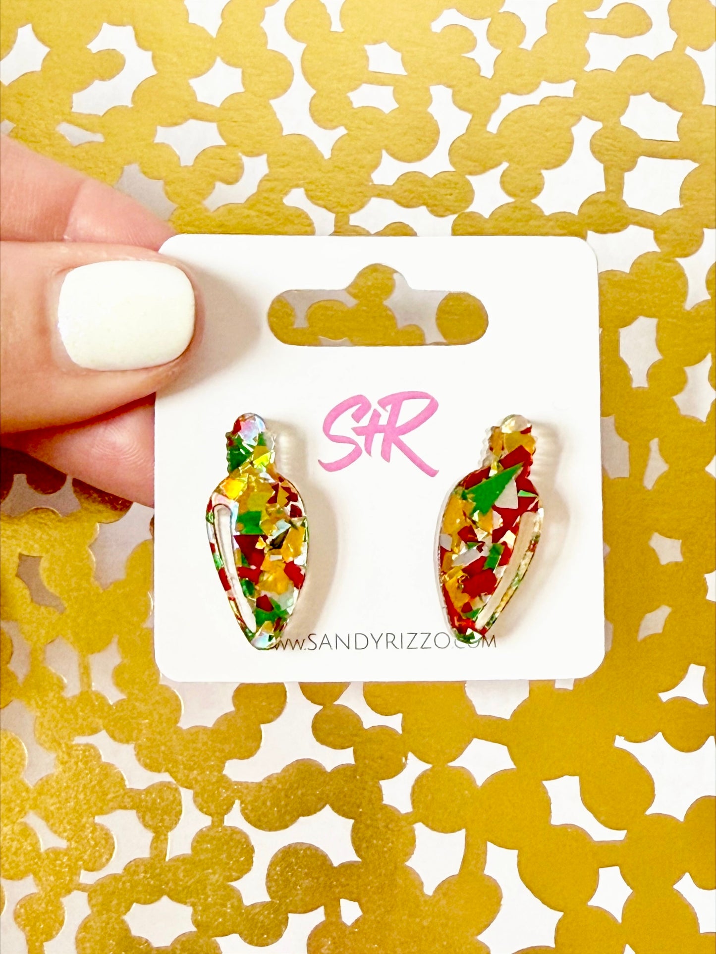 Traditional Confetti Lightbulb Stud