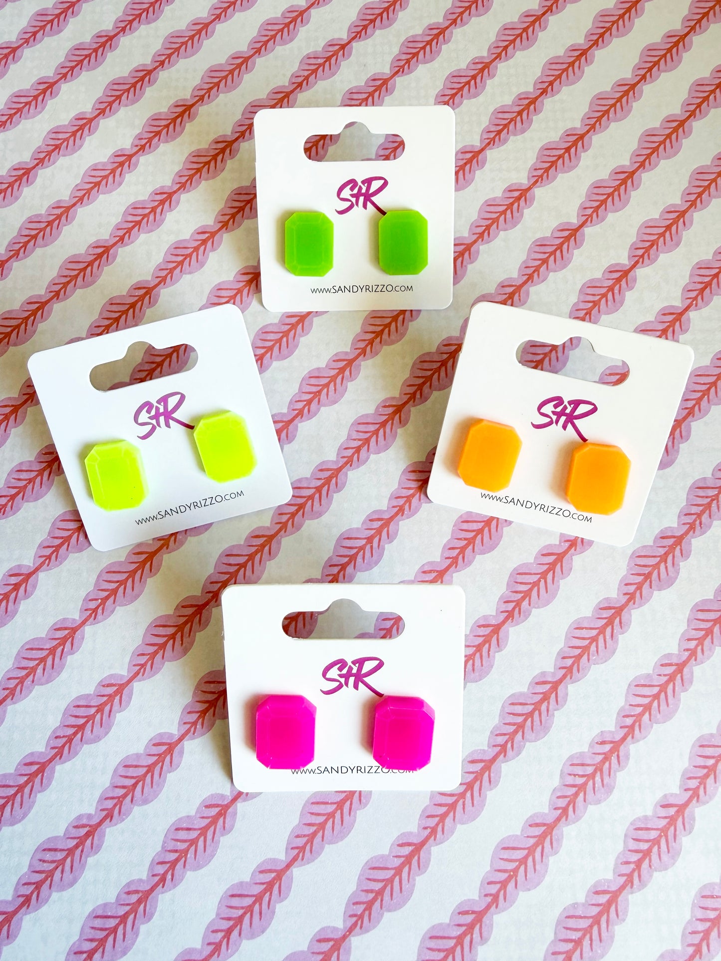 Neon Gemstone Studs
