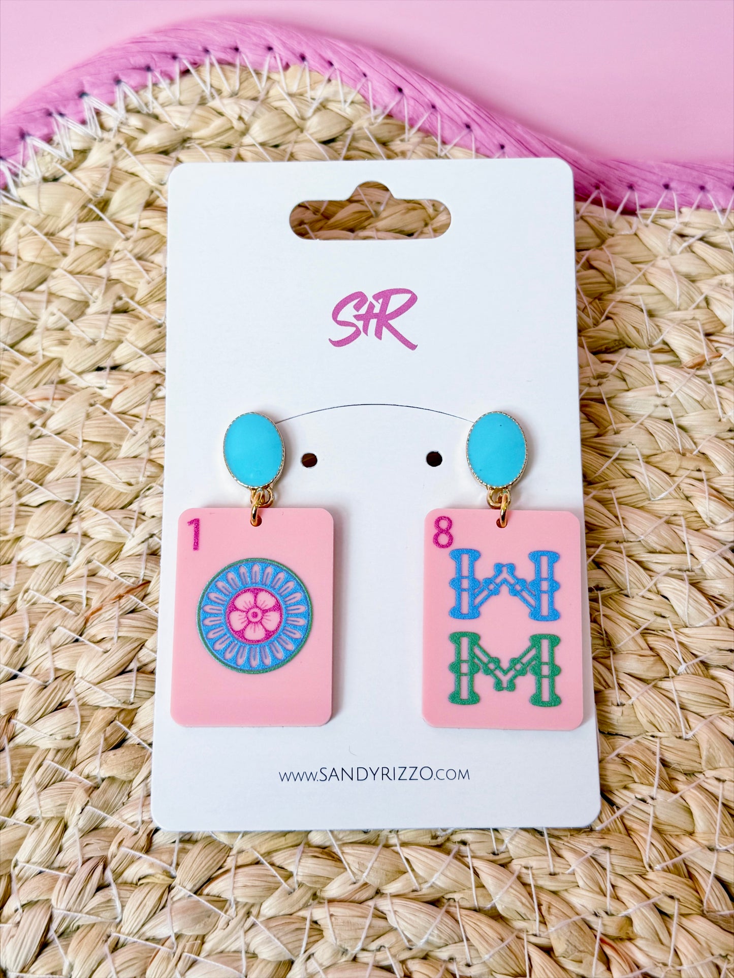 Pink Mahjong Dangle