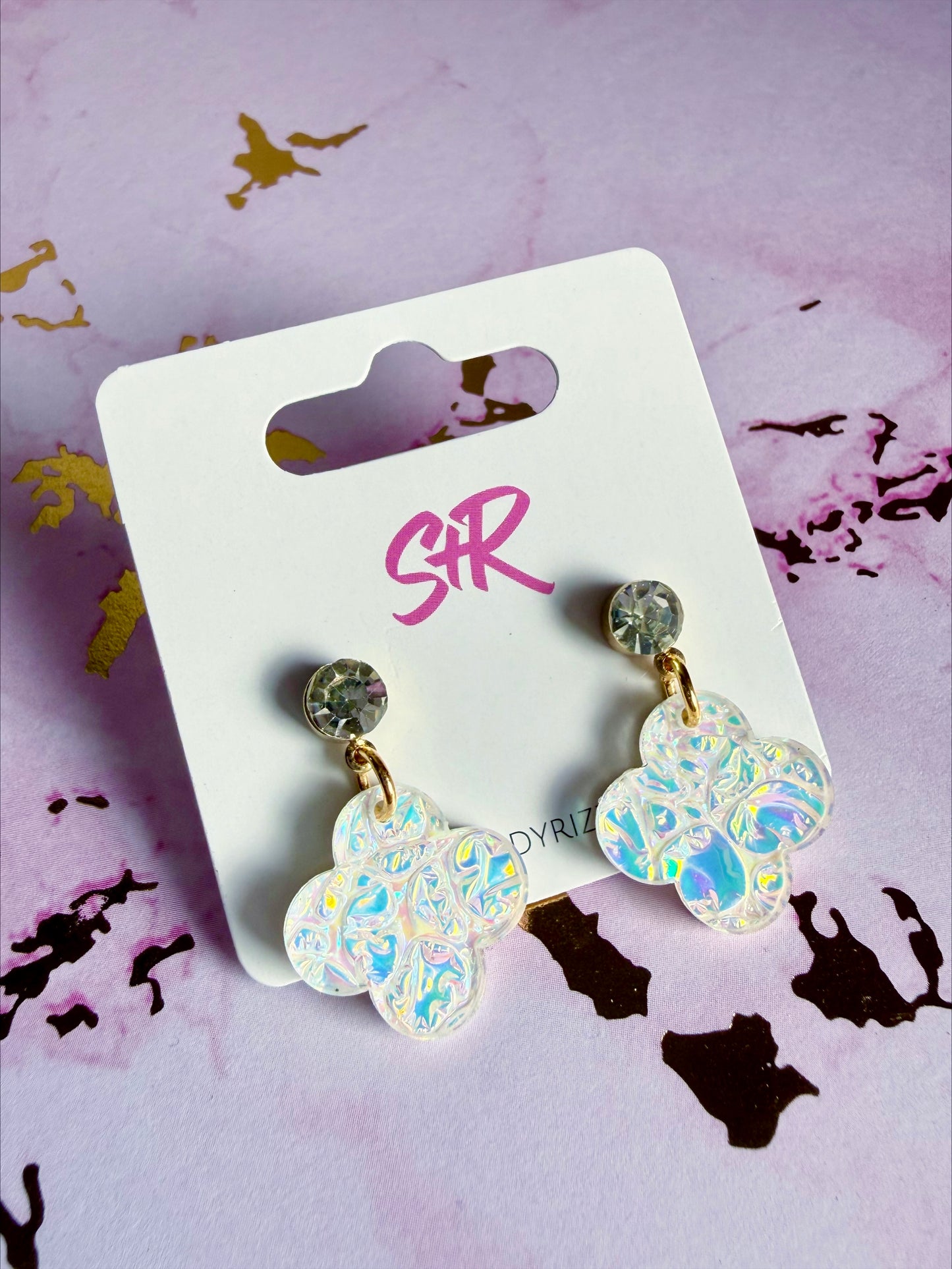 Moonstone Petite Quatrefoil Dangle