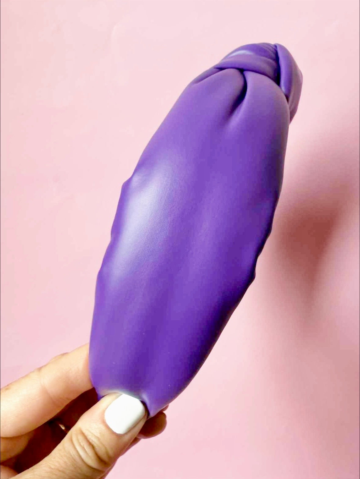 Purple Faux Leather Headband
