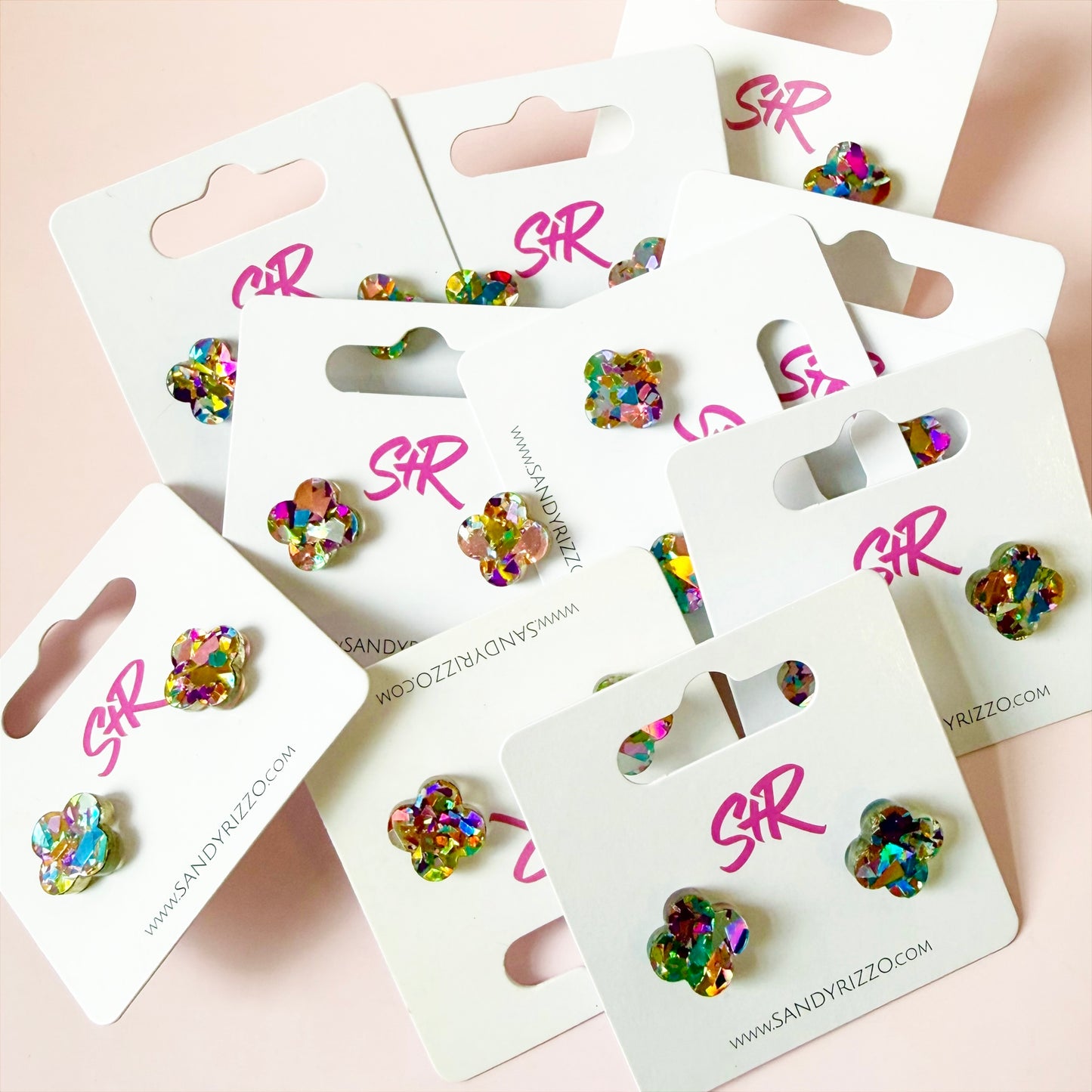 Colorful Quatrefoil Stud