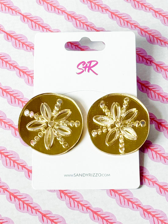 Gold Sand Dollar Stud
