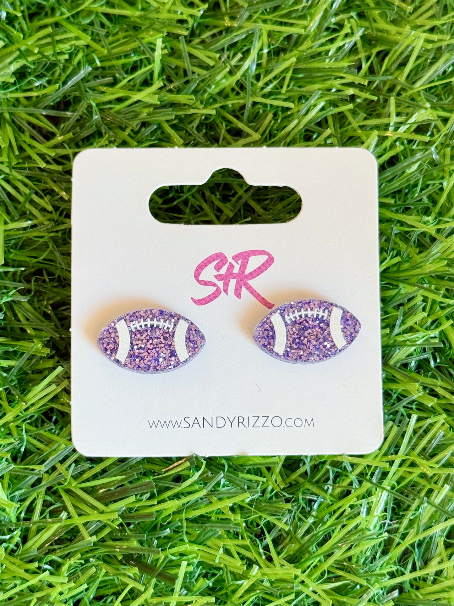 Lavender Glitter Football Studs