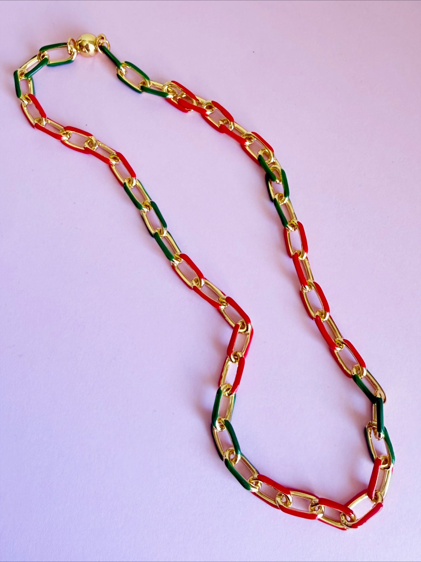 Christmas 17" Enamel Chain Necklace