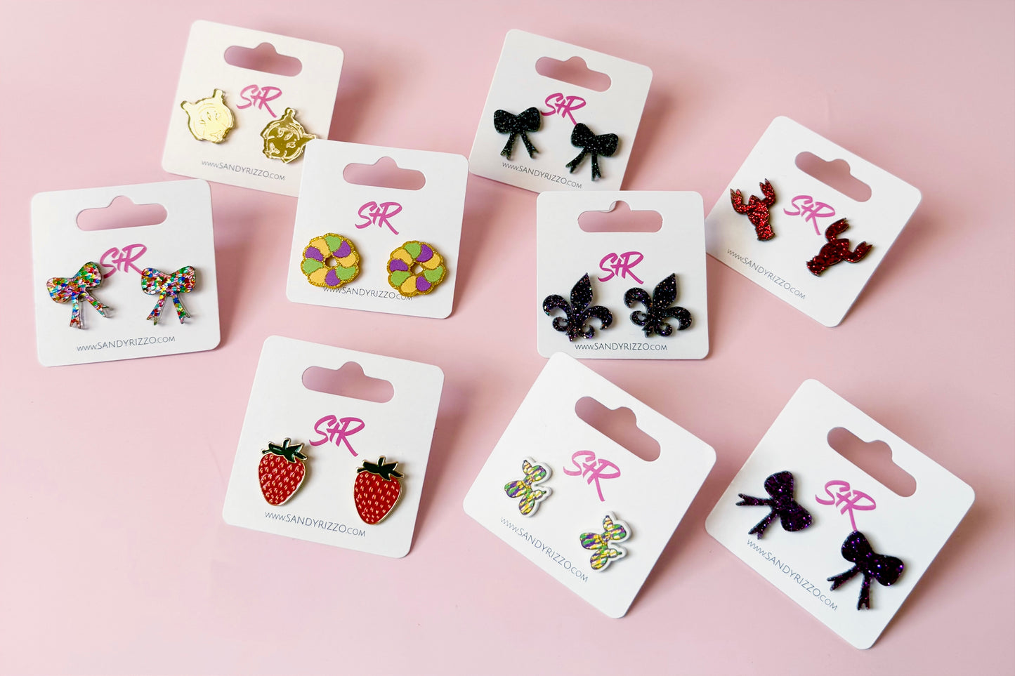 Gold Glitter King Cake Stud