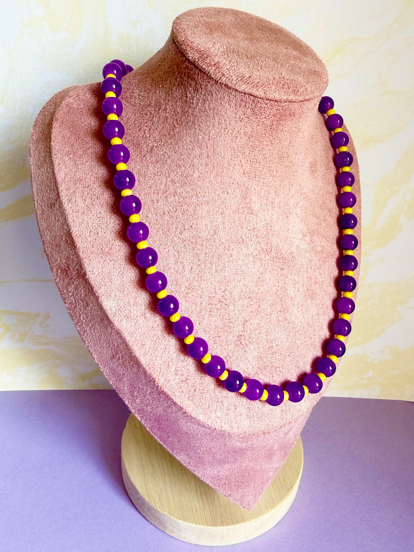 Purple and Yellow Rizzo Necklace