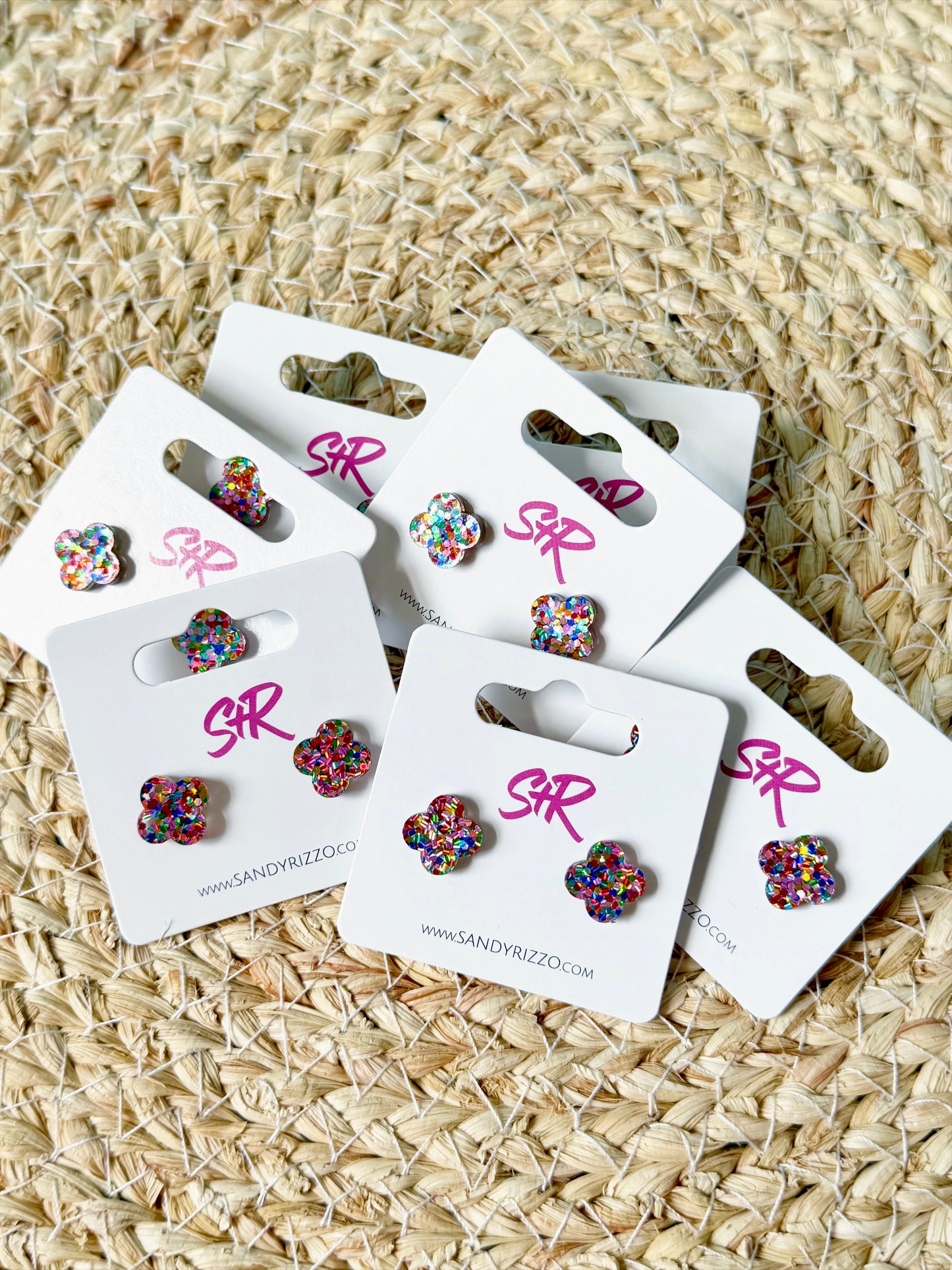 Confetti Dot Quatrefoil Stud