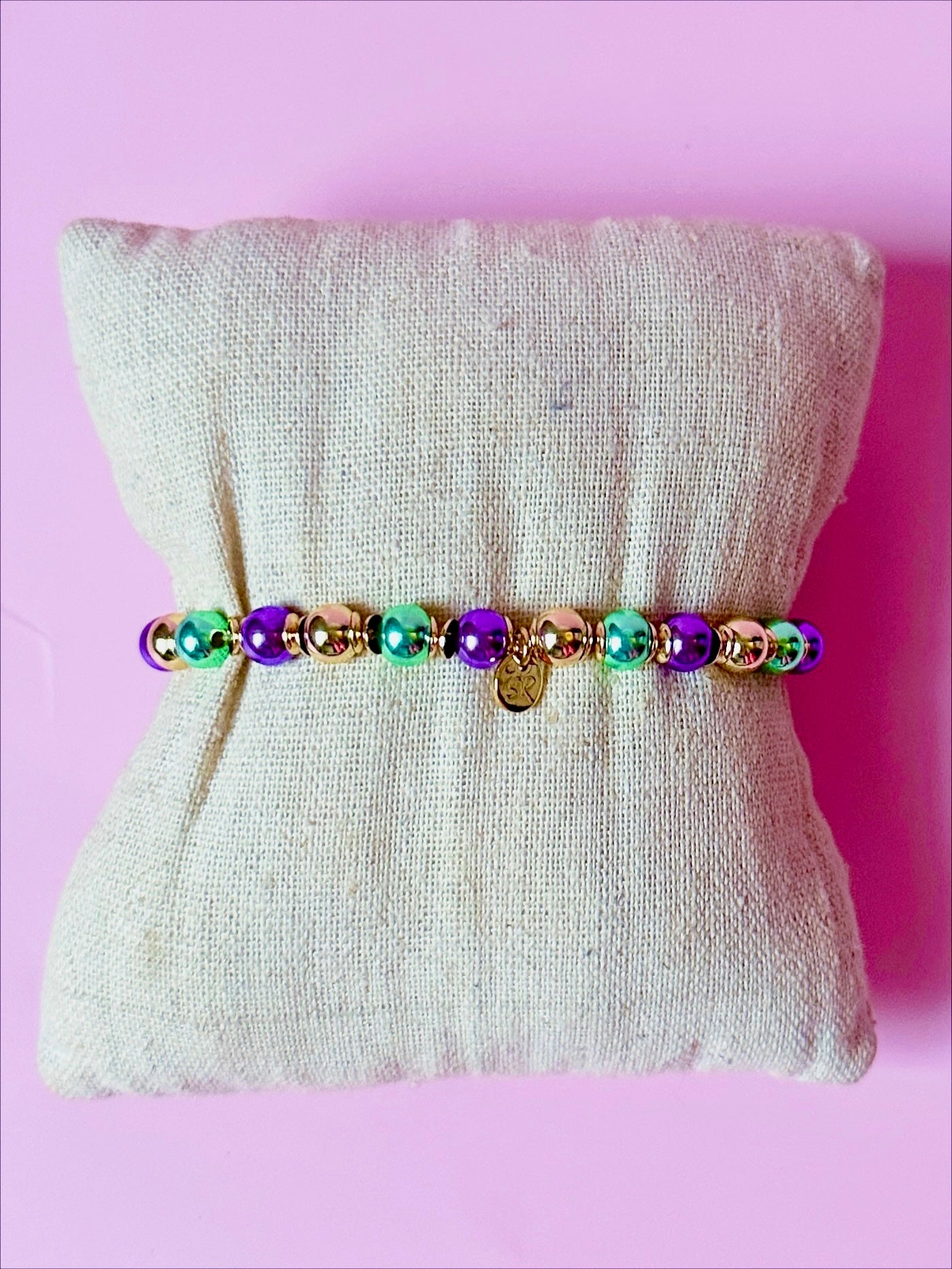 Mardi Gras Beaded Bracelet