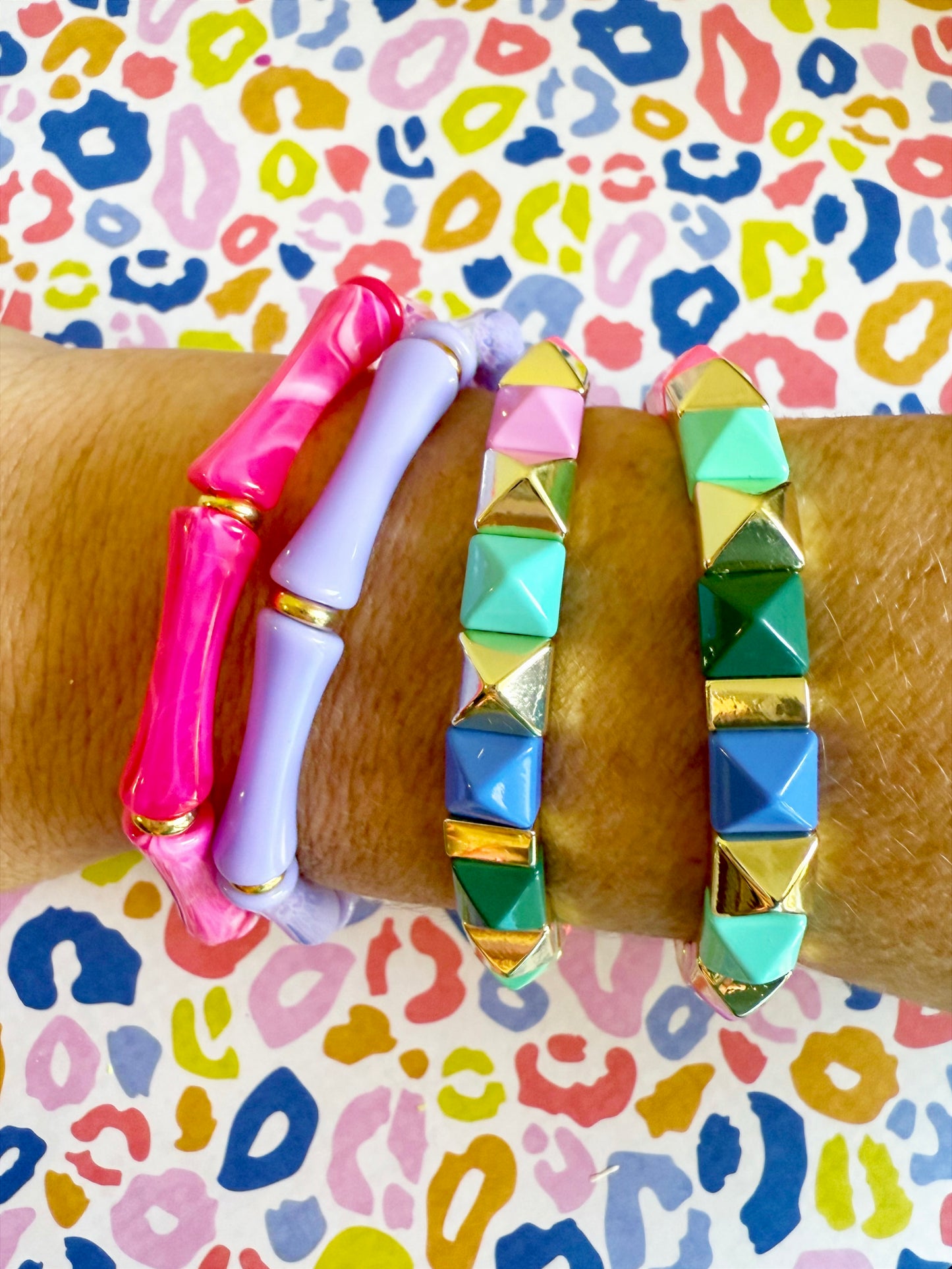 Jewel-Toned Studded Bracelet