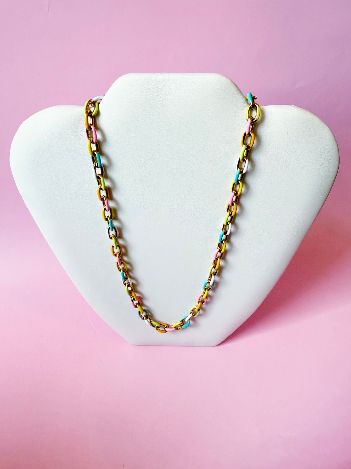 Sweet Tart Enamel Chain Necklace