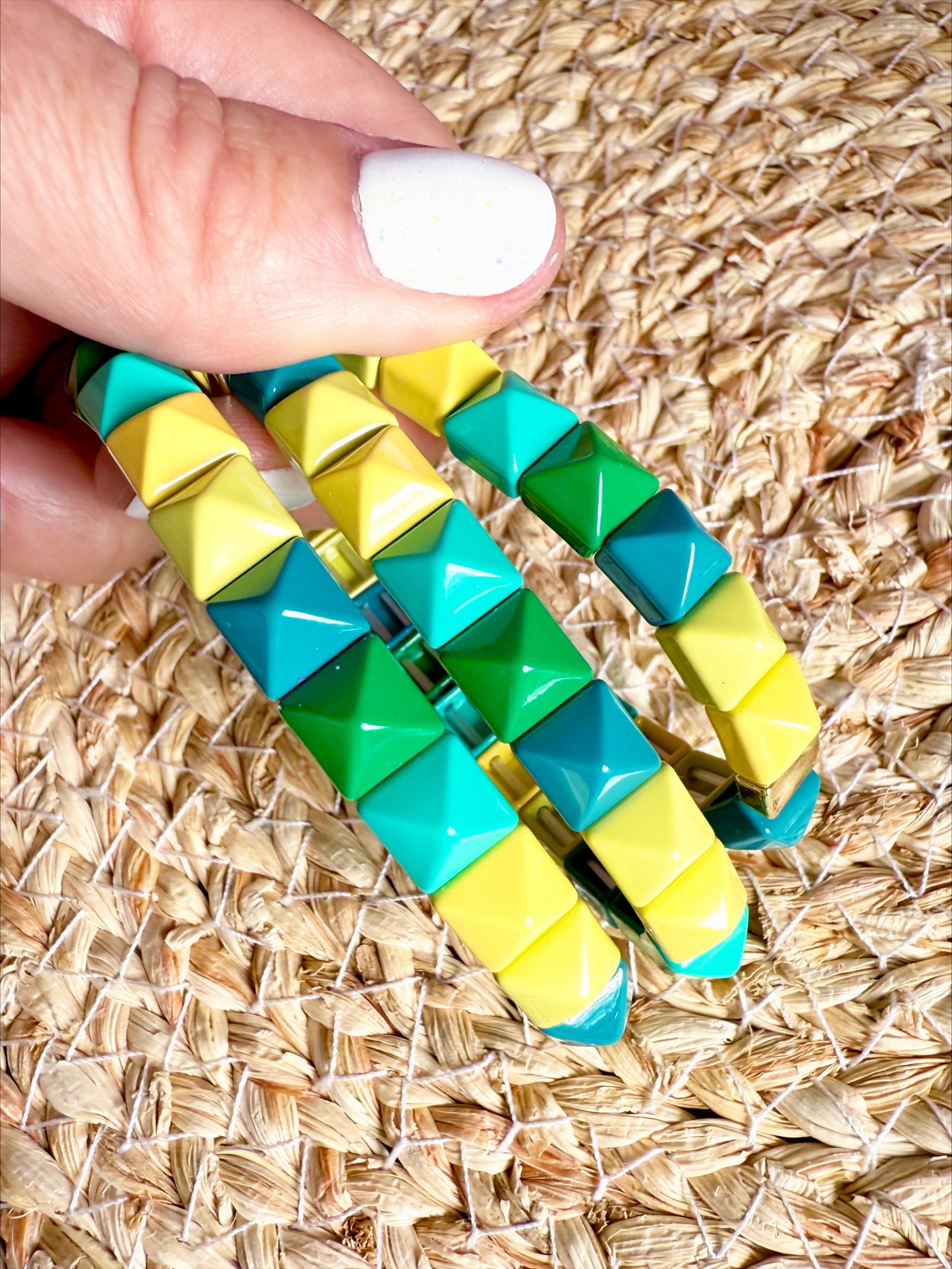 Blue Lagoon Studded Stretch Bracelet