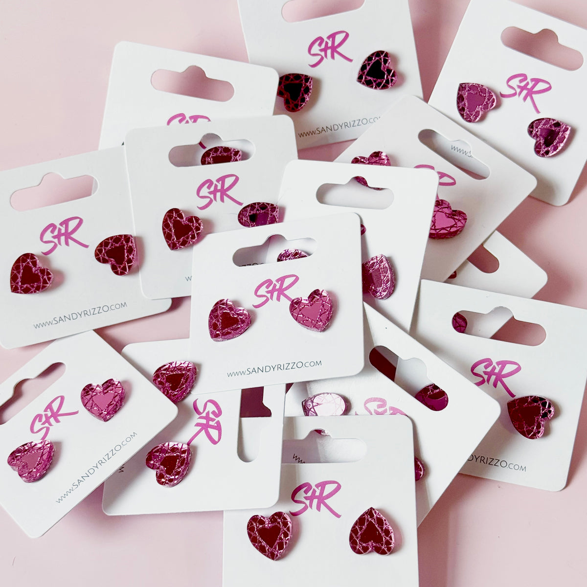 Sandy Rizzo Petite Pink Gem Heart Stud – Sandy + Rizzo
