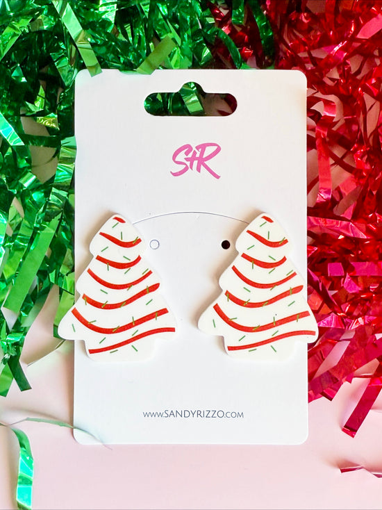 Christmas Tree Cake Statement Stud