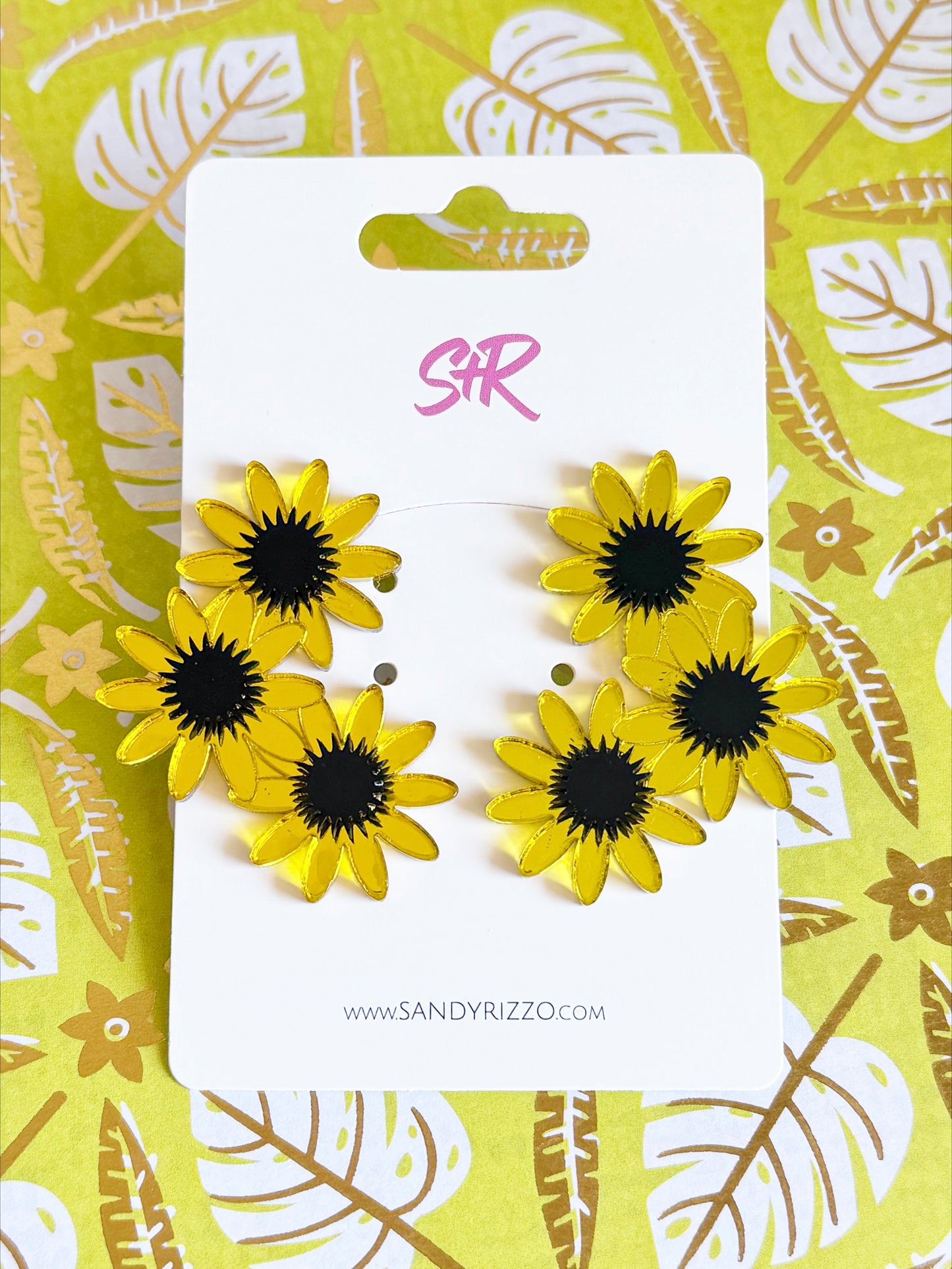Triple Sunflower Studs