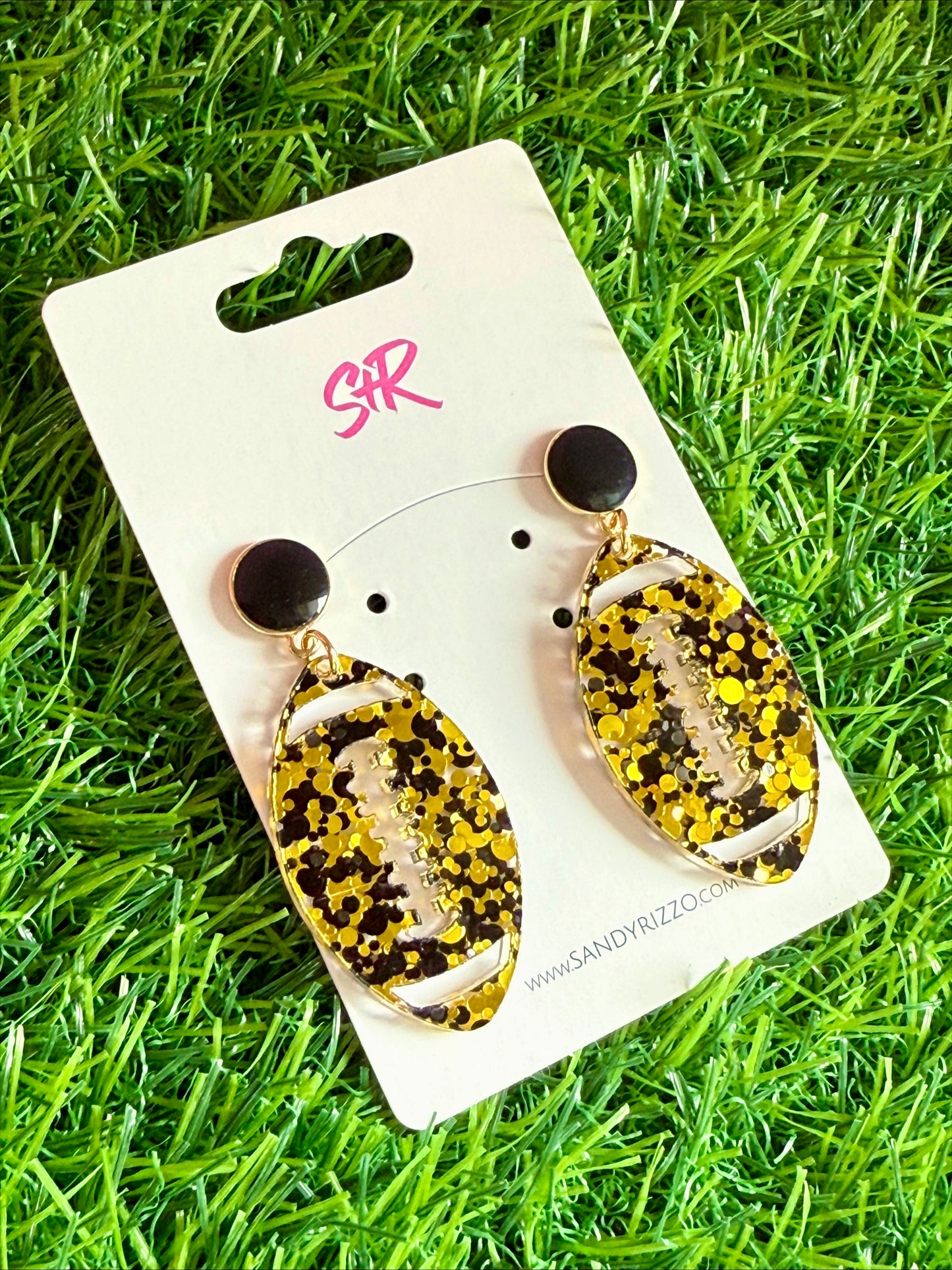Black and Gold Glitter Football
