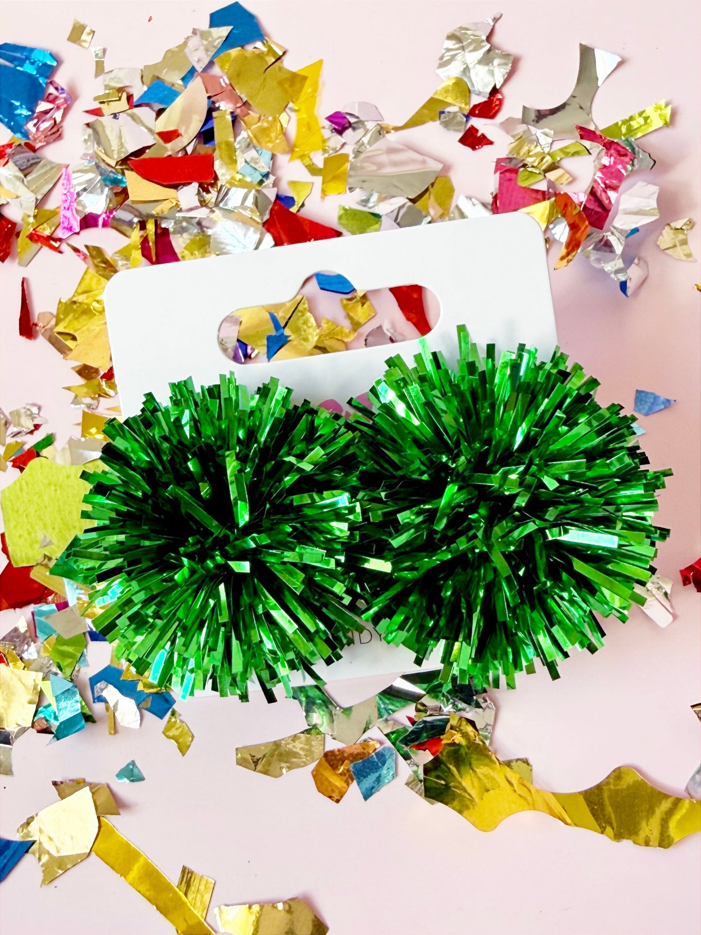 Green Party Pom Stud