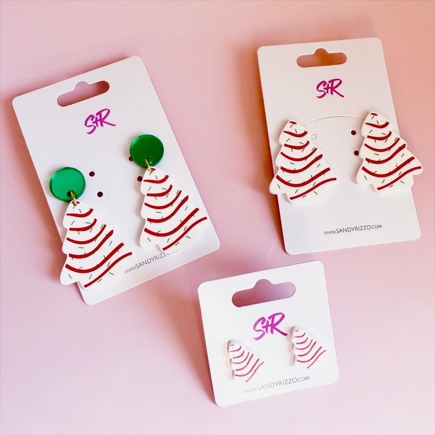 Christmas Tree Cake Statement Stud