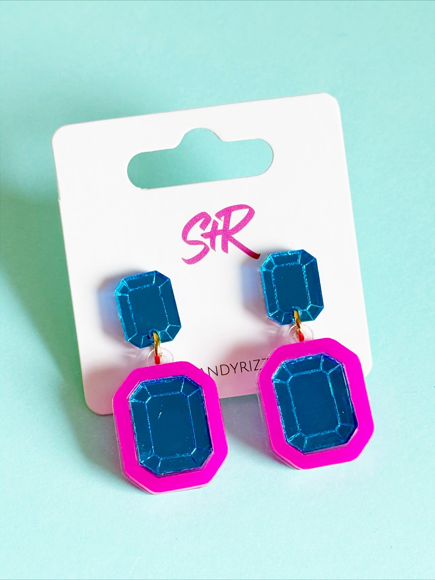Pink and Blue Gem Dangle