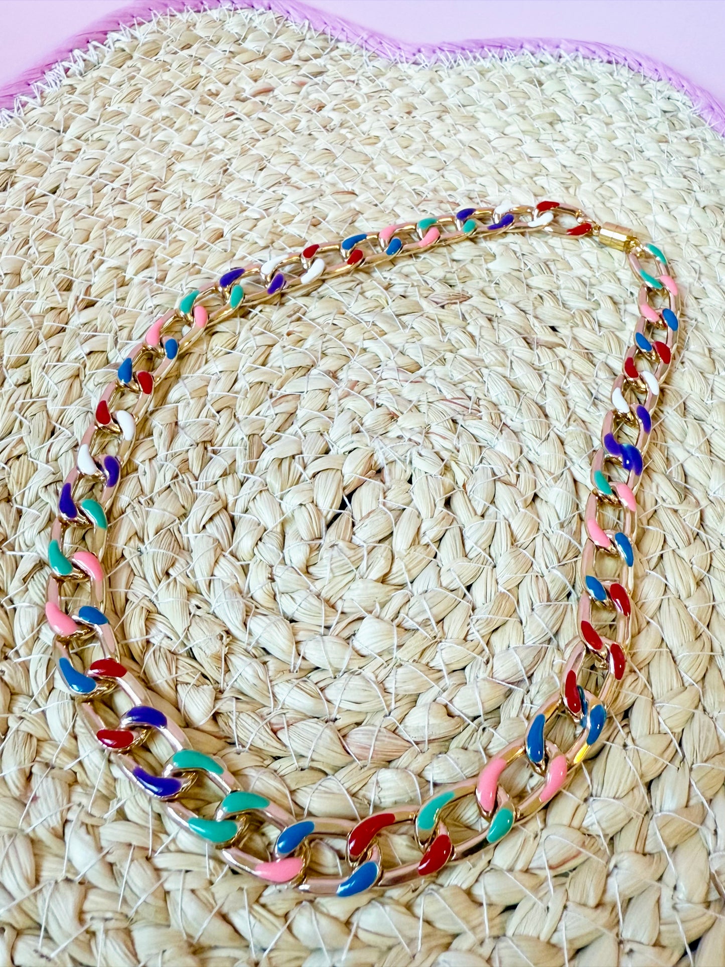 Jewel-Toned Chain Necklace