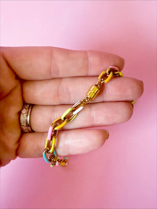 Sweet Tart Enamel Chain Necklace