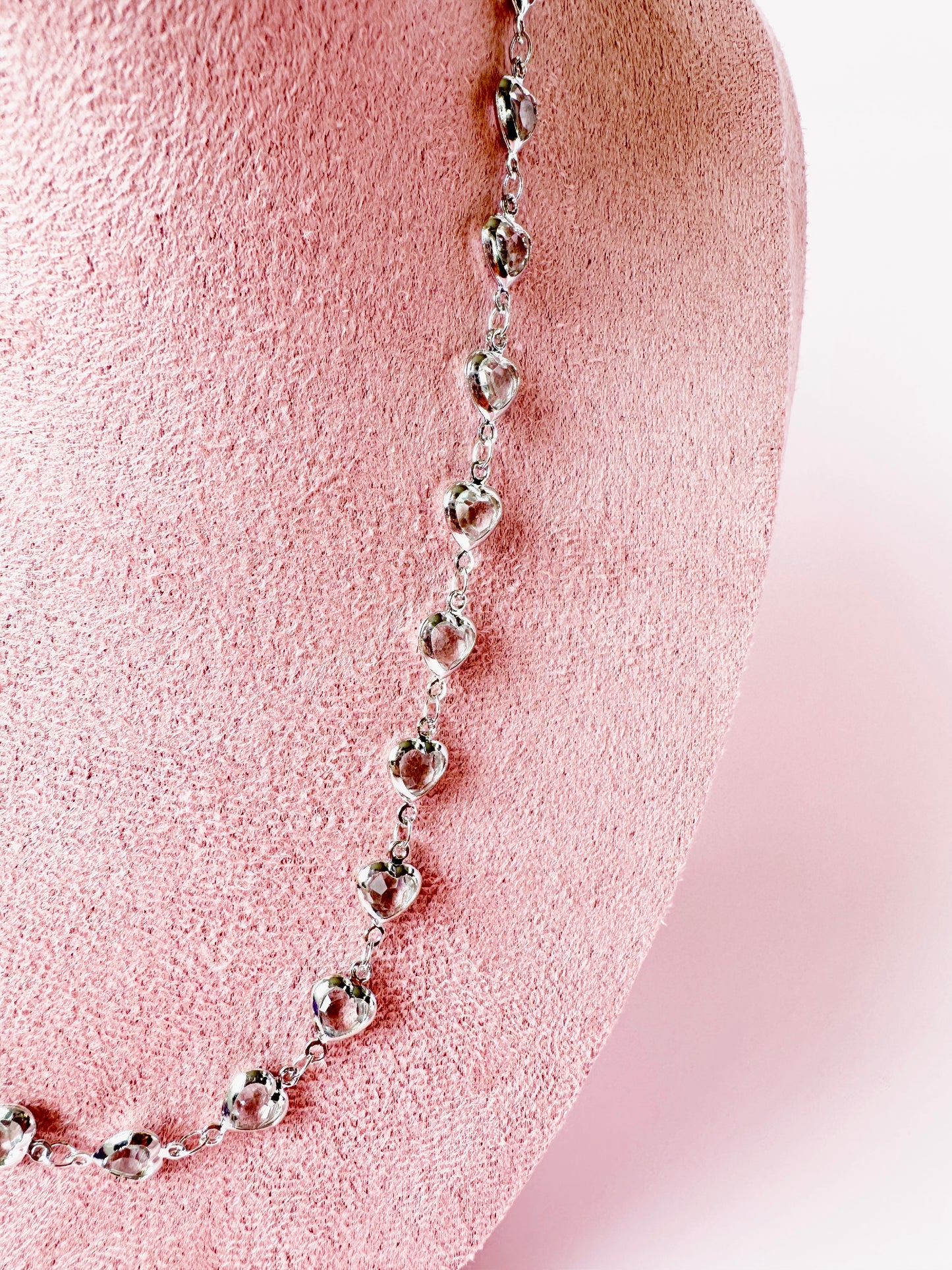 Silver Heart Crystal Necklace