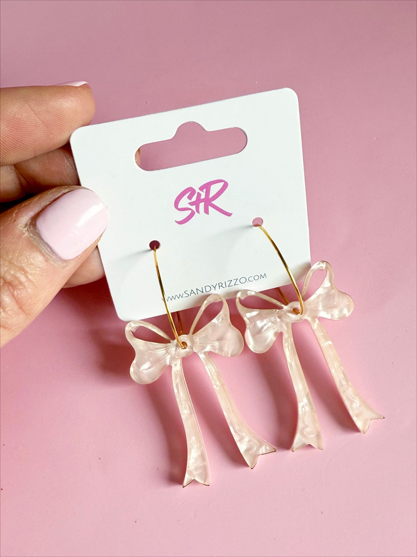 Blush and Bashful Bow on a Hoop