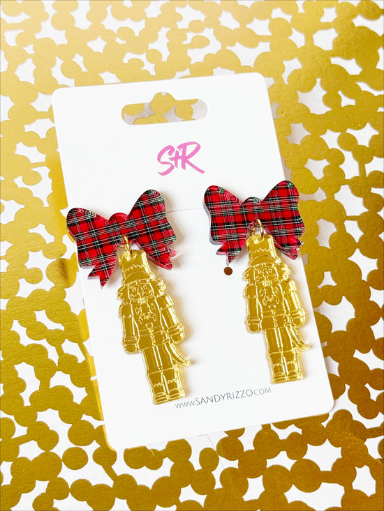 Red Plaid Nutcracker Dangle