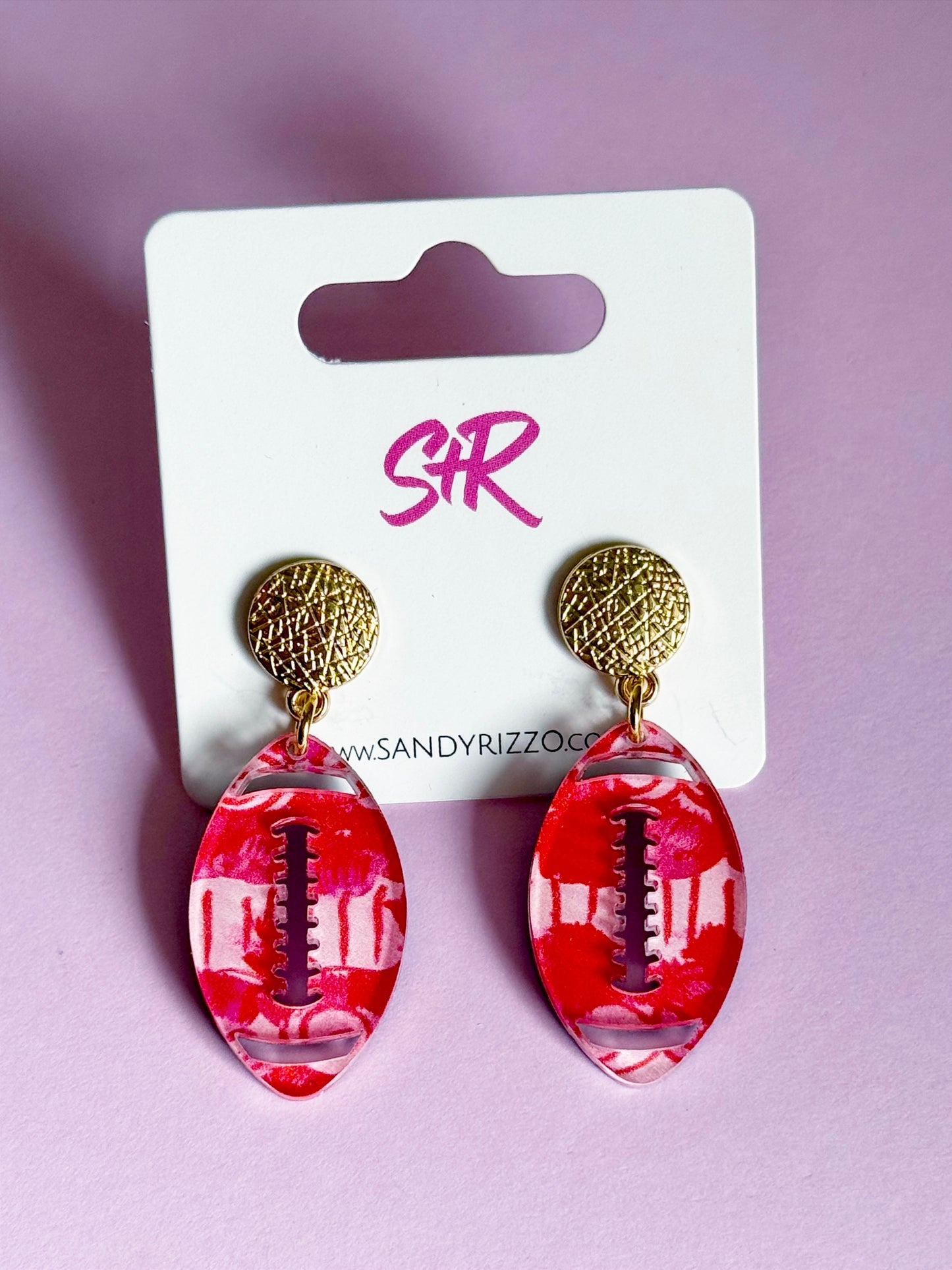 Red Art Petite Football Dangle