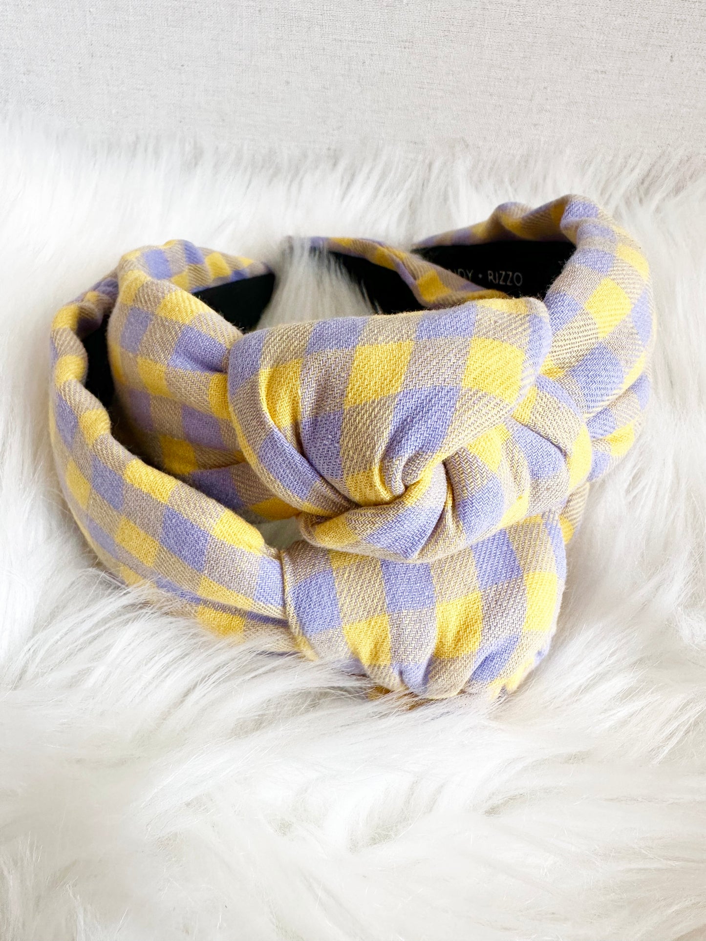 Purple and Yellow Gingham Headband