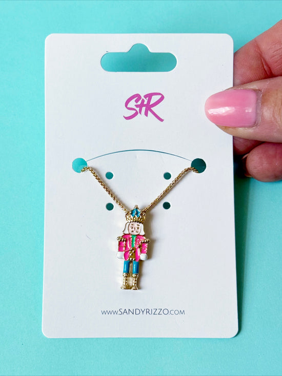 Bright Enamel Nutcracker Necklace