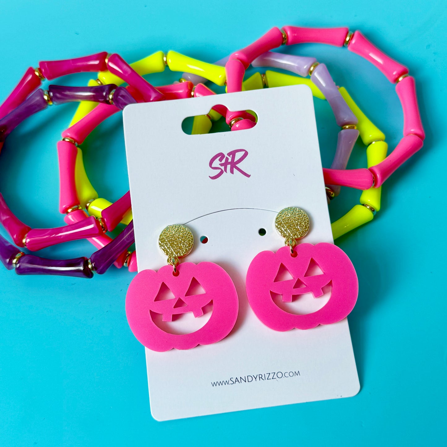 Hot Pink Jack-o-Lantern Dangle