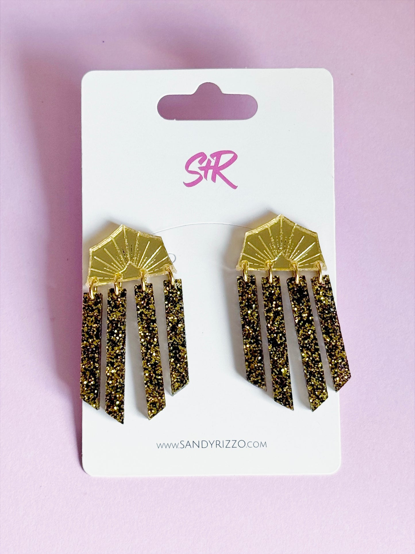 Starburst Black and Gold Dangle