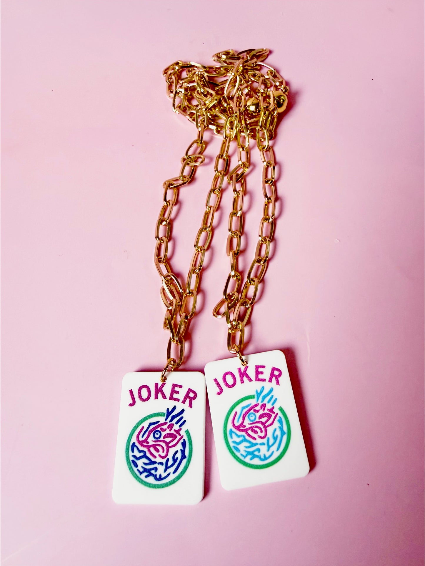 Joker Pastel Mahjong Chain Necklace
