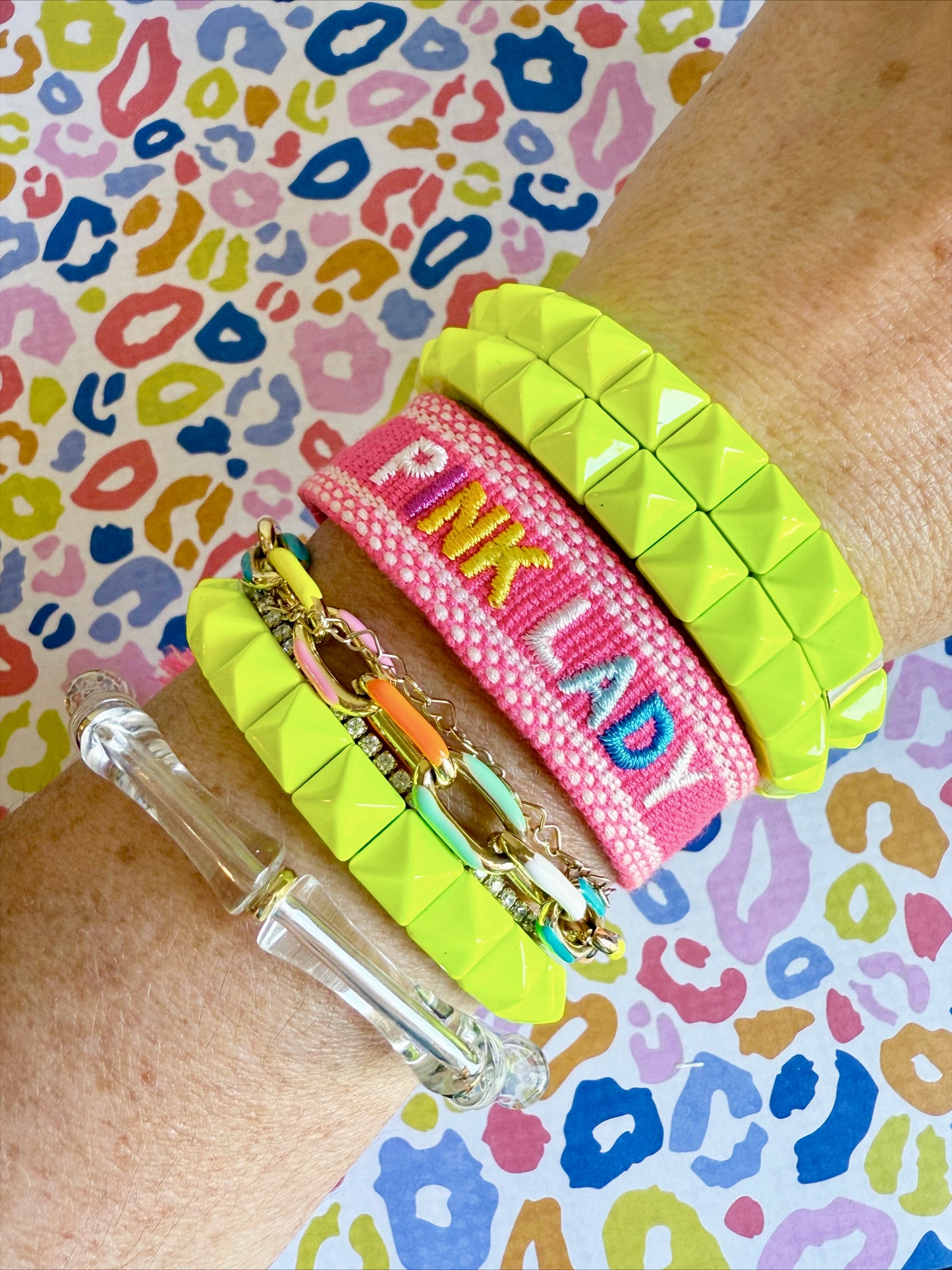 Acid Yellow Studded Bracelet