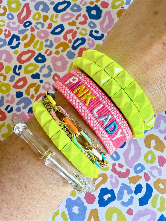Acid Yellow Studded Bracelet