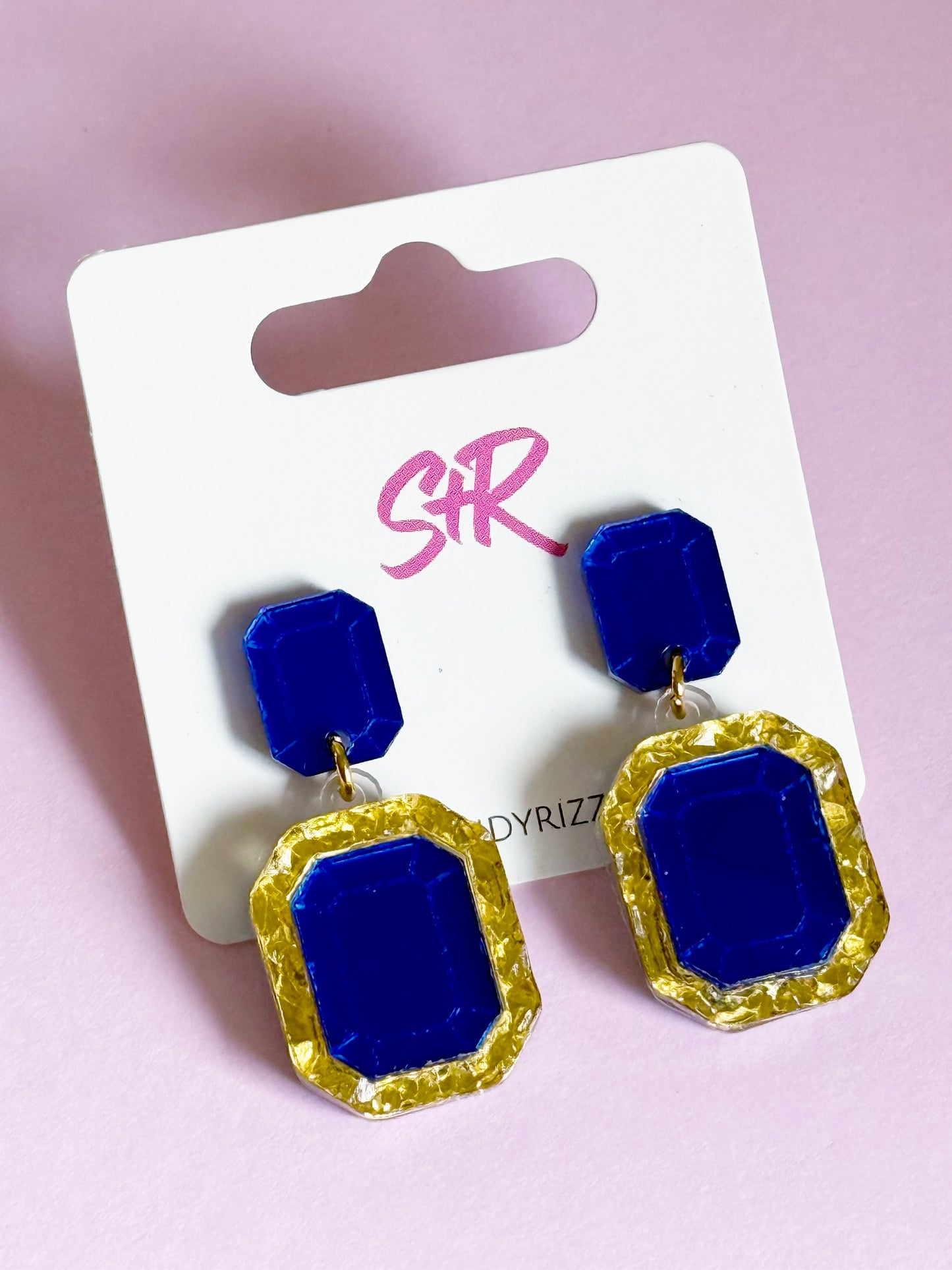 Royal Blue and Gold Gem Dangle