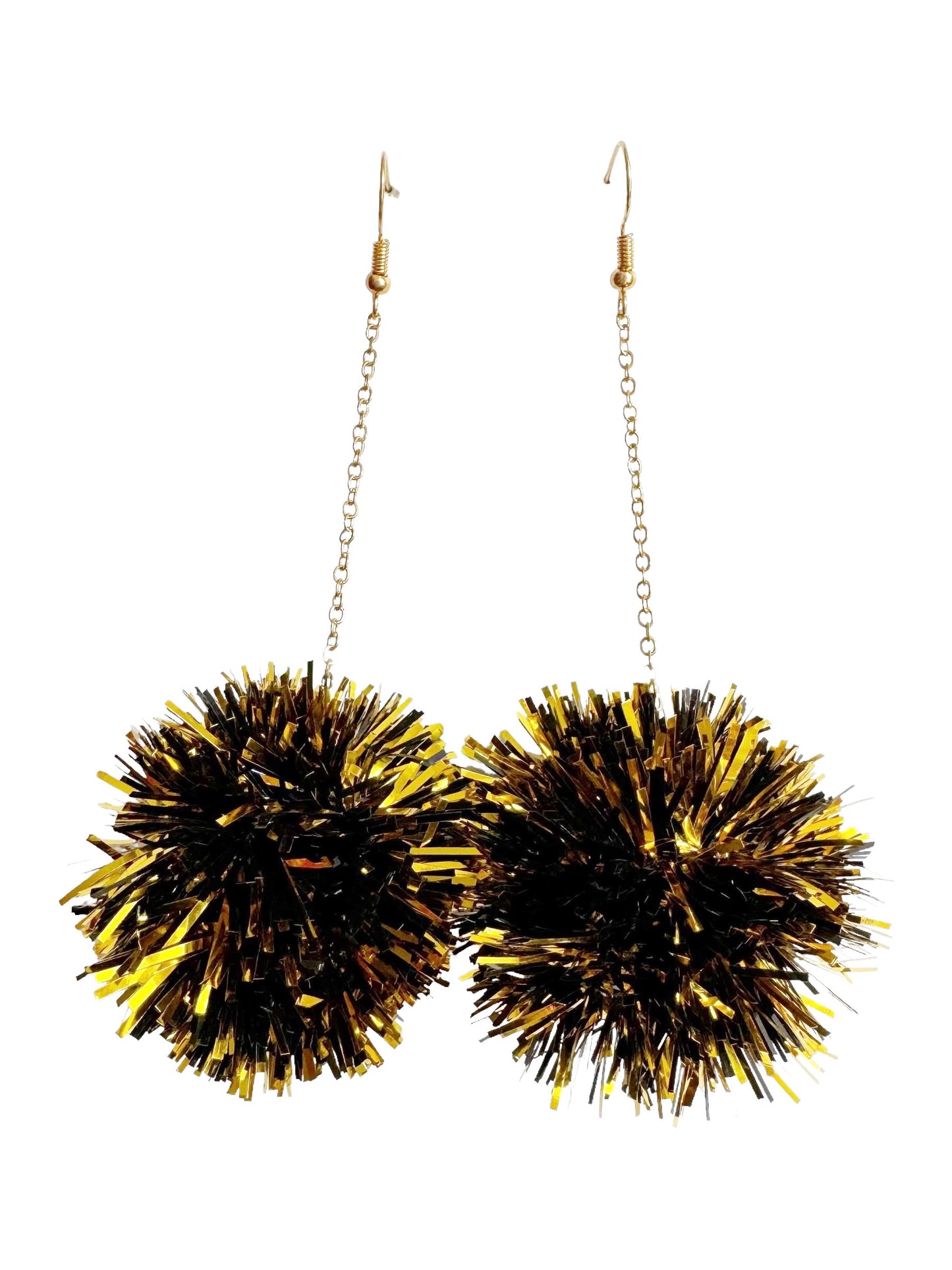 Black and Gold Pom Dangle
