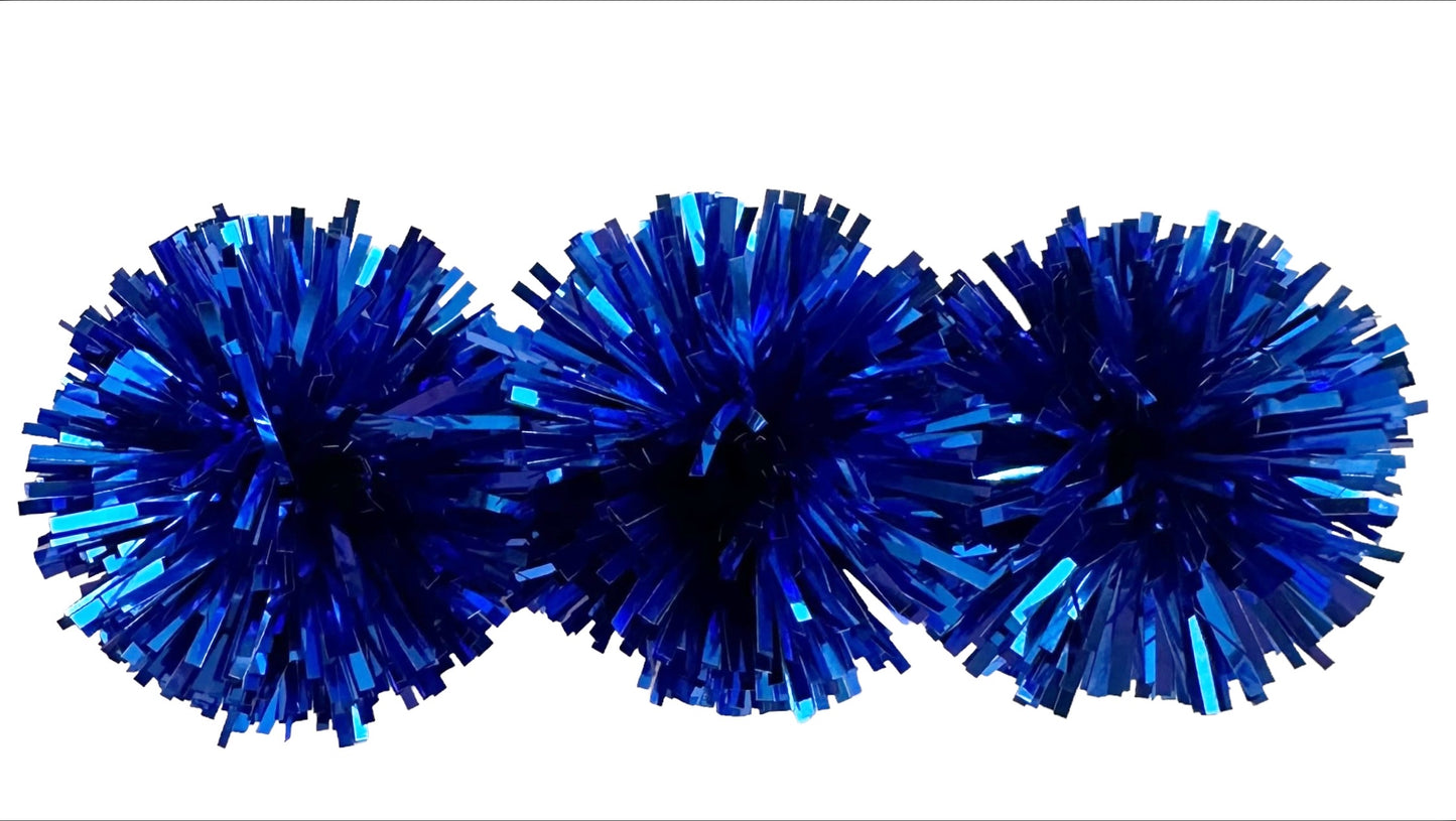 Blue Party Pom Hair Clip