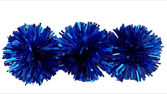 Blue Party Pom Hair Clip