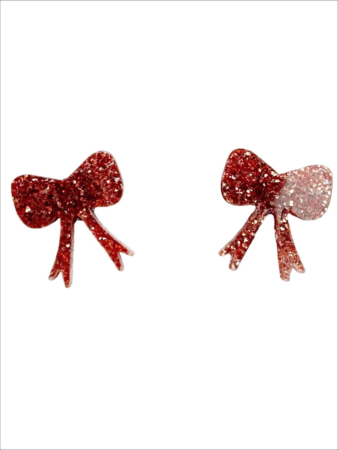 Copper Glitter Bow Stud