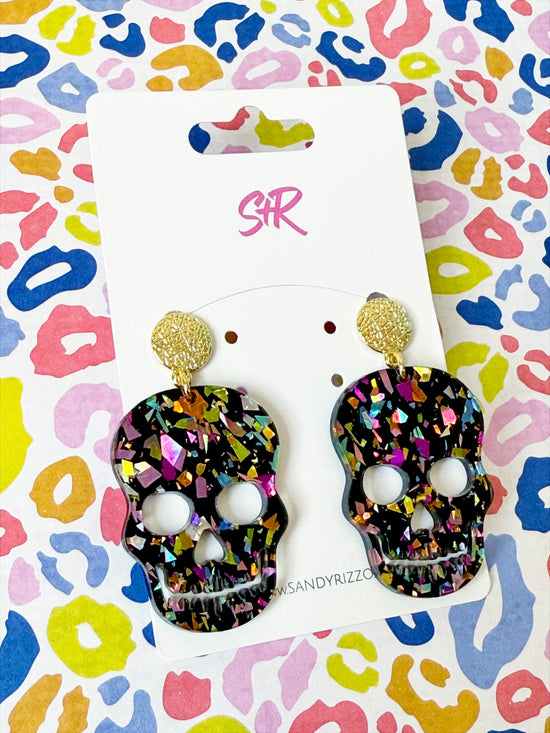 Midnight Confetti Skulls