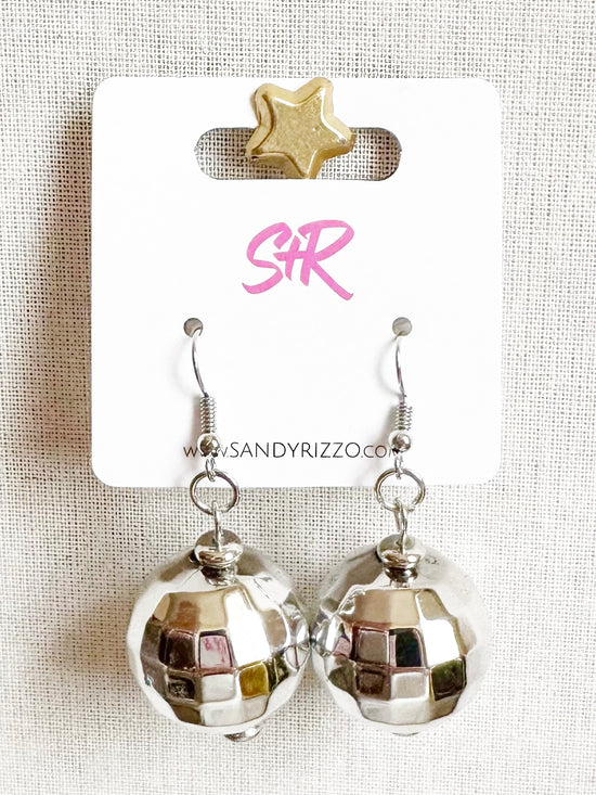 Load image into Gallery viewer, Small Disco Ball Hook Earring
