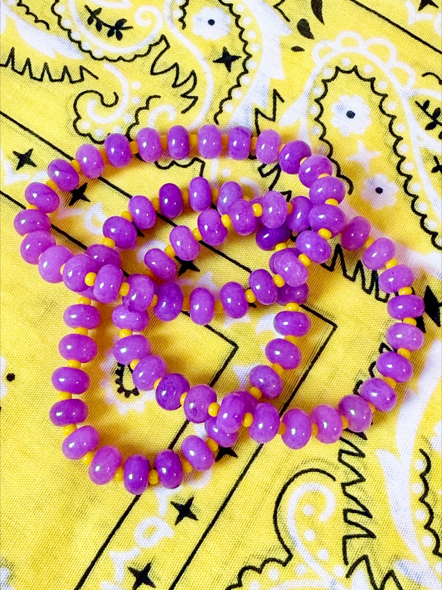 Purple and Yellow Single Bracelet