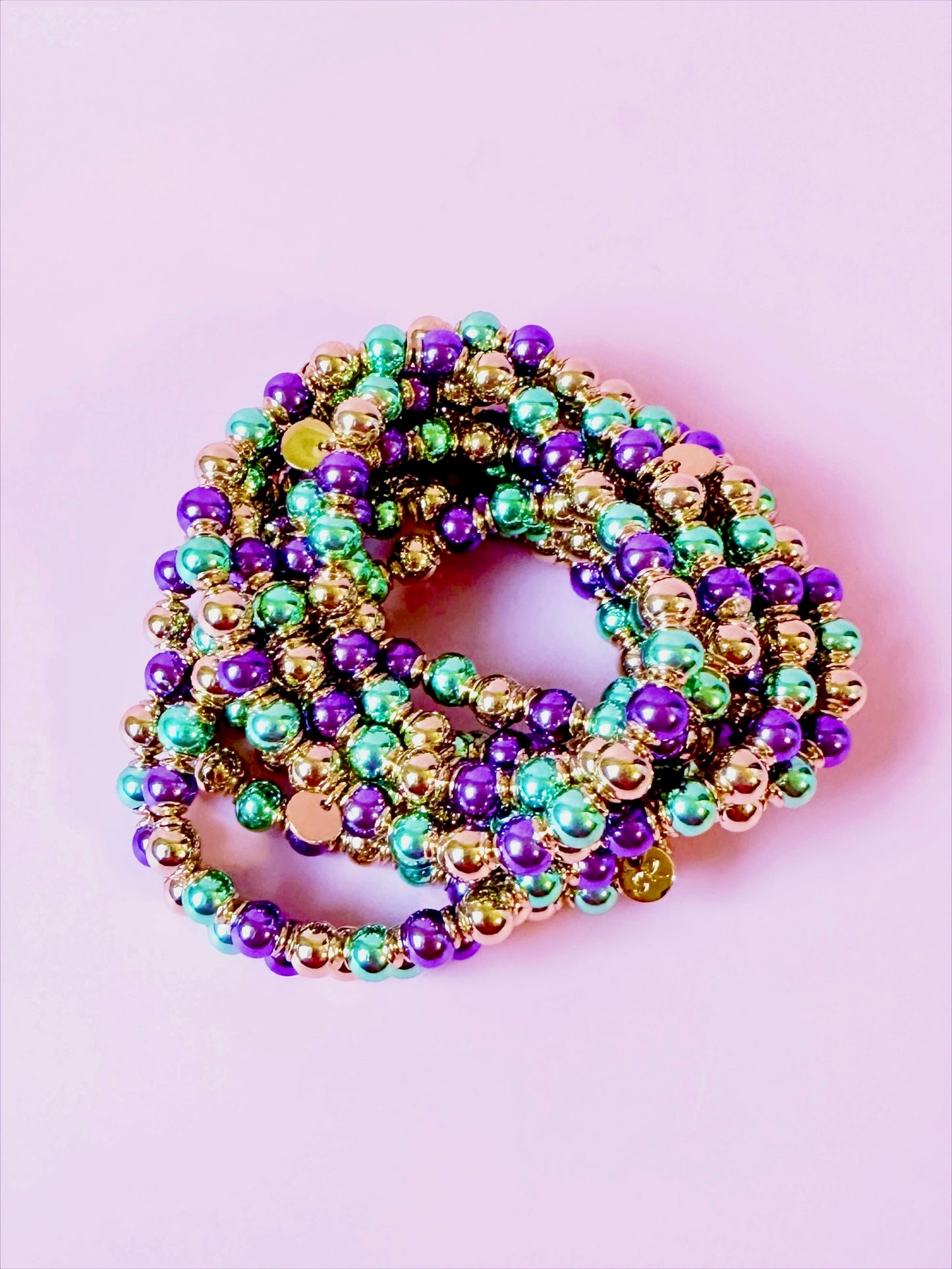 Mardi Gras Beaded Bracelet