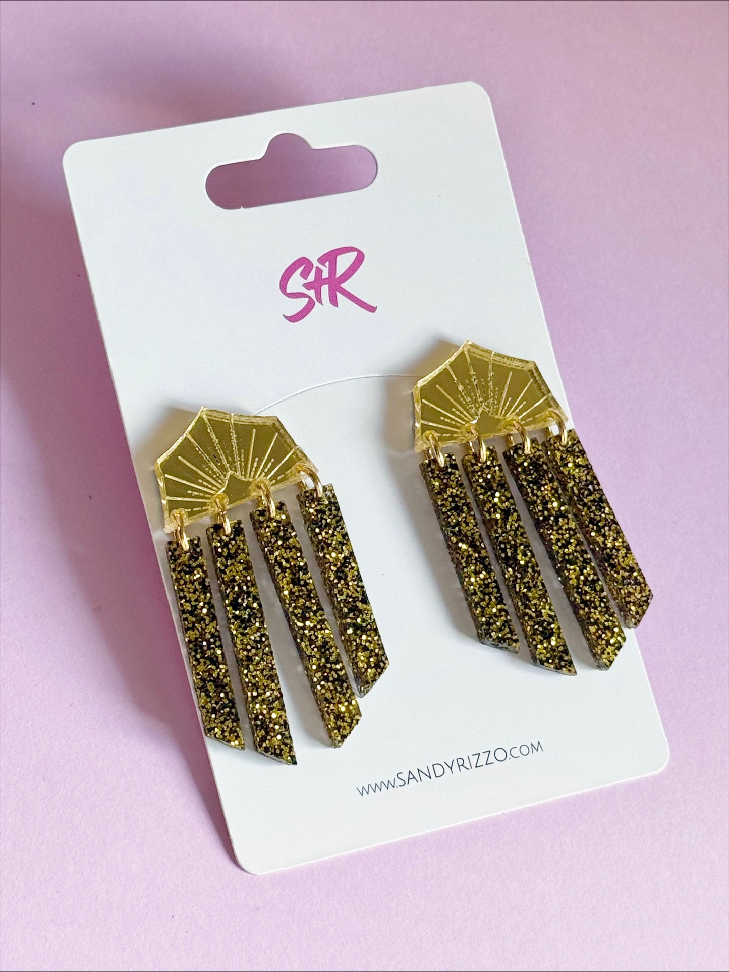 Starburst Black and Gold Dangle