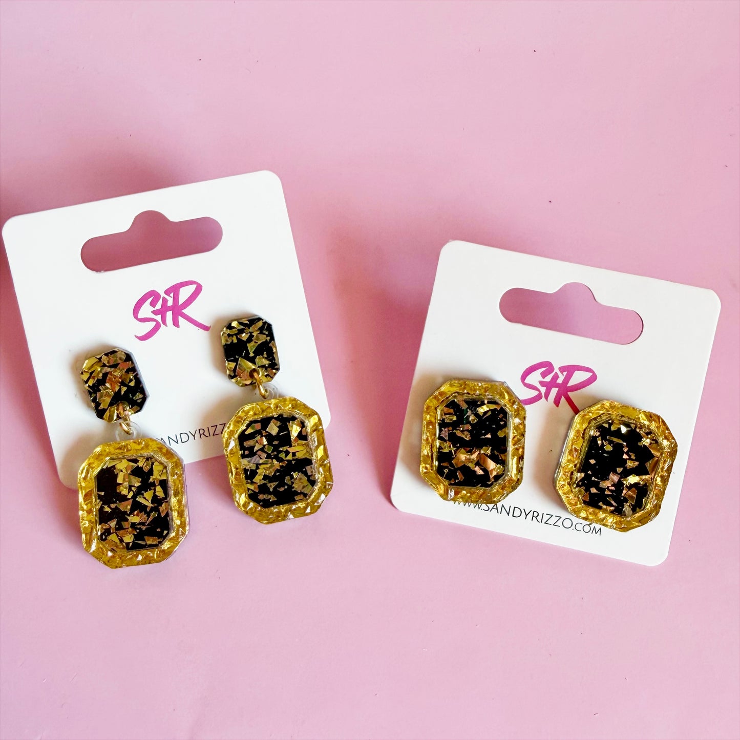 Black and Gold Jewel Dangle