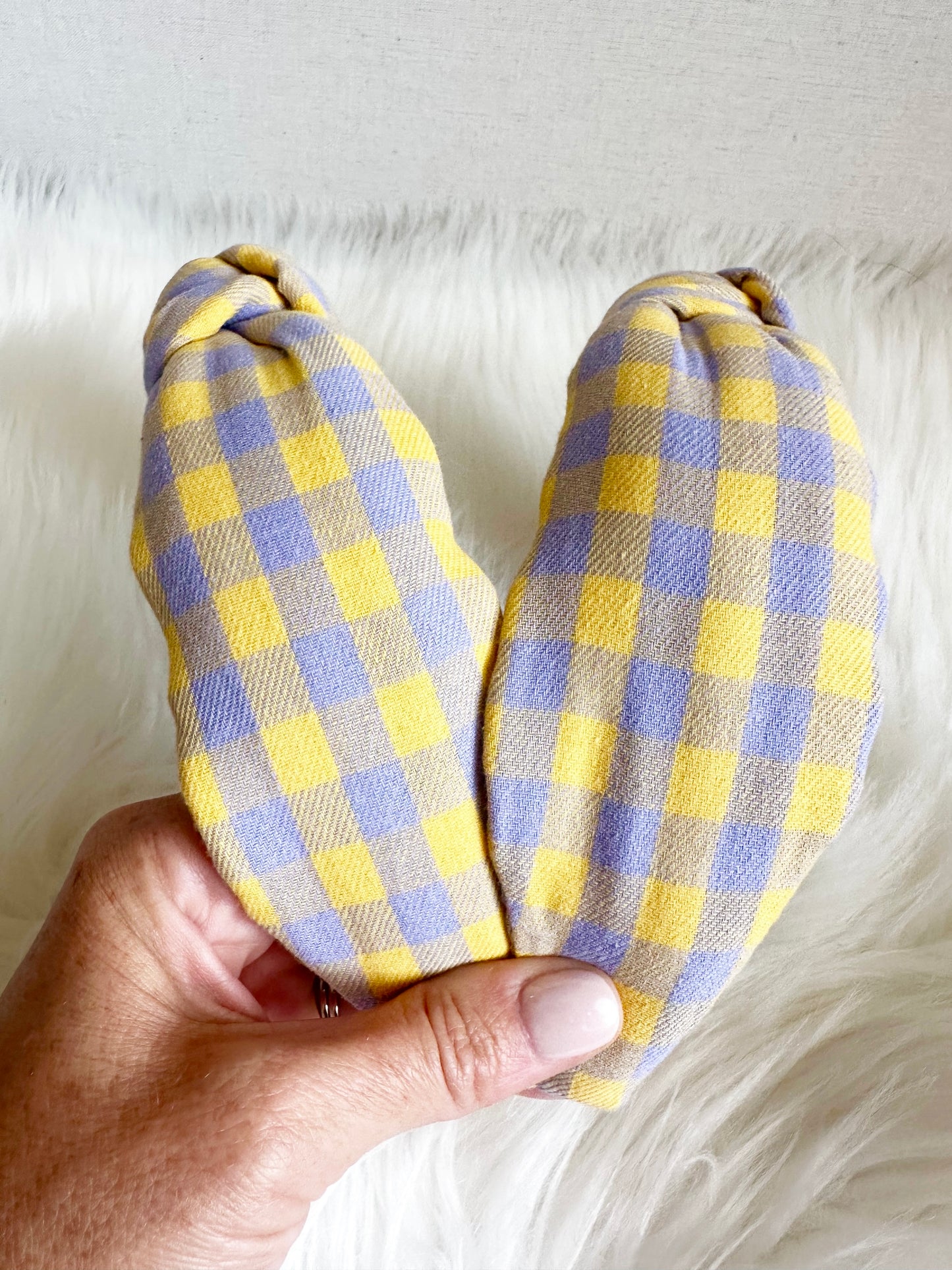 Purple and Yellow Gingham Headband